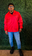 Load image into Gallery viewer, “MENTALLY CRUMBLED” UNISEX NYLON JACKET (RED)
